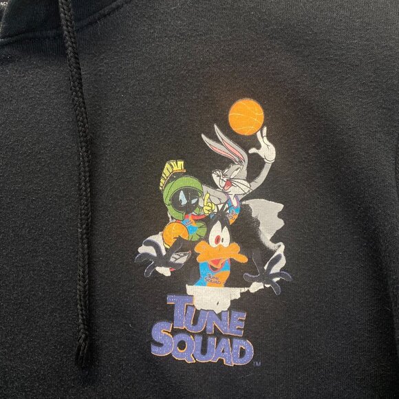 Vintage Space Jam Tune Squad Long-Sleeve Graphic Hoodie Black Unisex Size Large - Picture 8 of 9